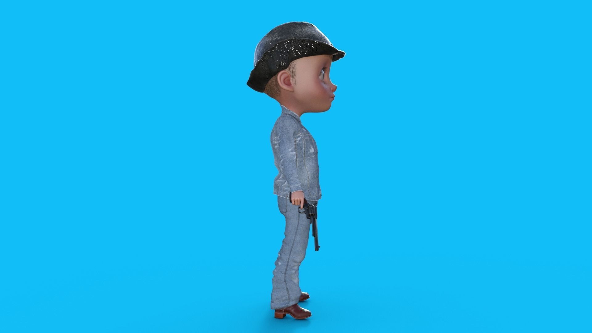 Cartoon Cowboy Rigged 3D model_24