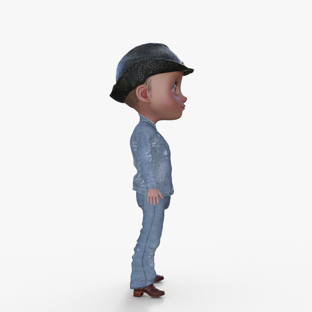 Cartoon Cowboy Rigged 3D model_16