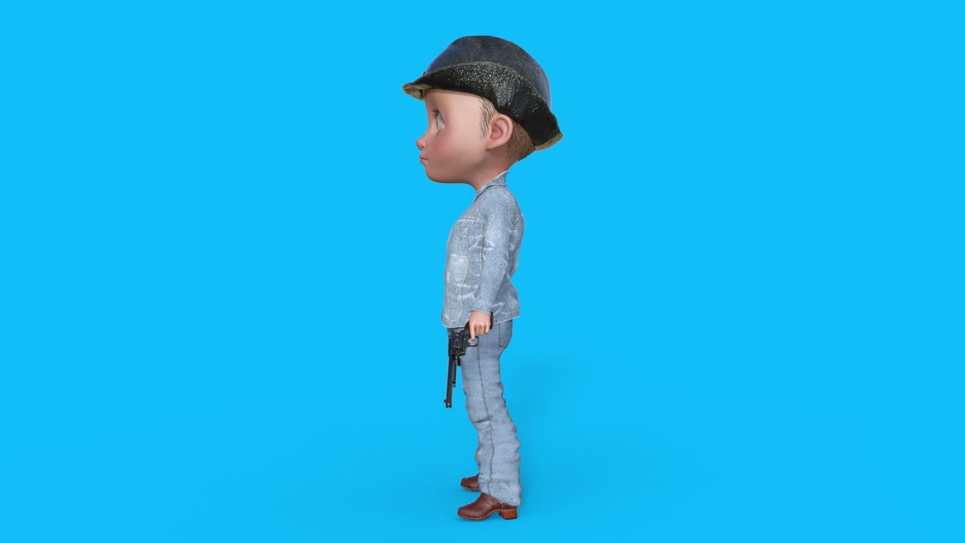Cartoon Cowboy Rigged 3D model_20