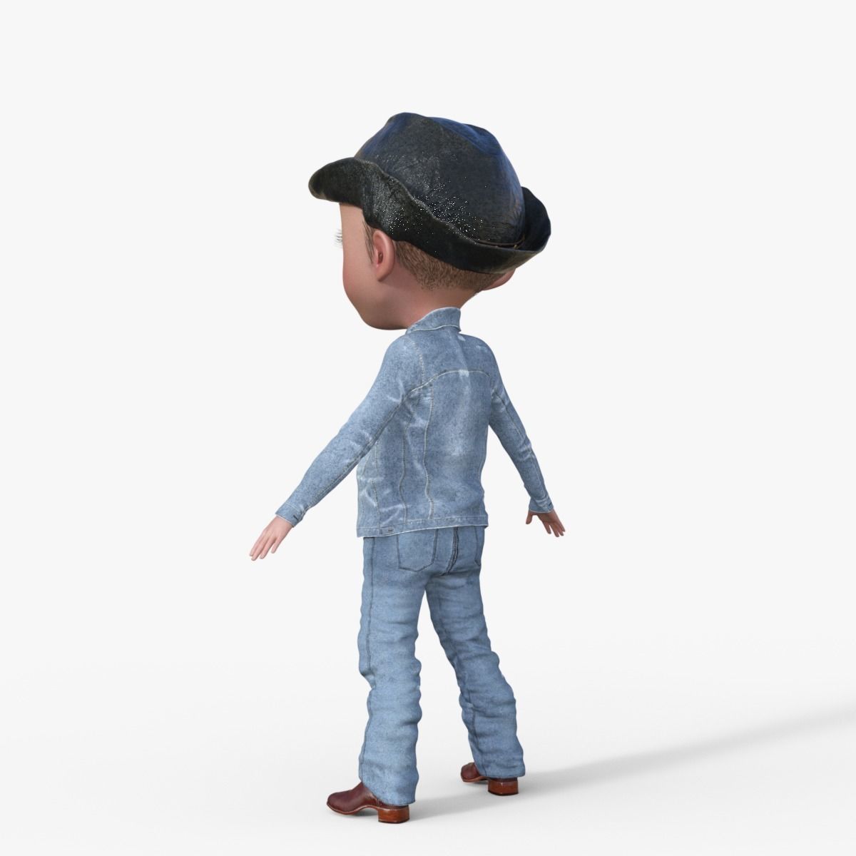 Cartoon Cowboy Rigged 3D model_13