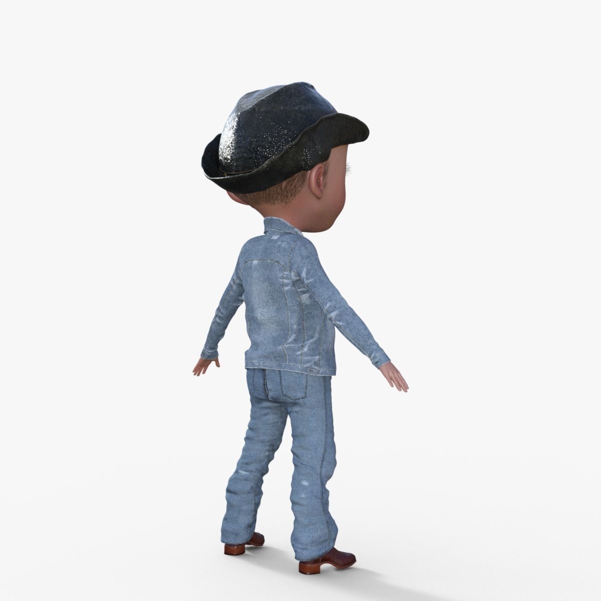 Cartoon Cowboy Rigged 3D model_15