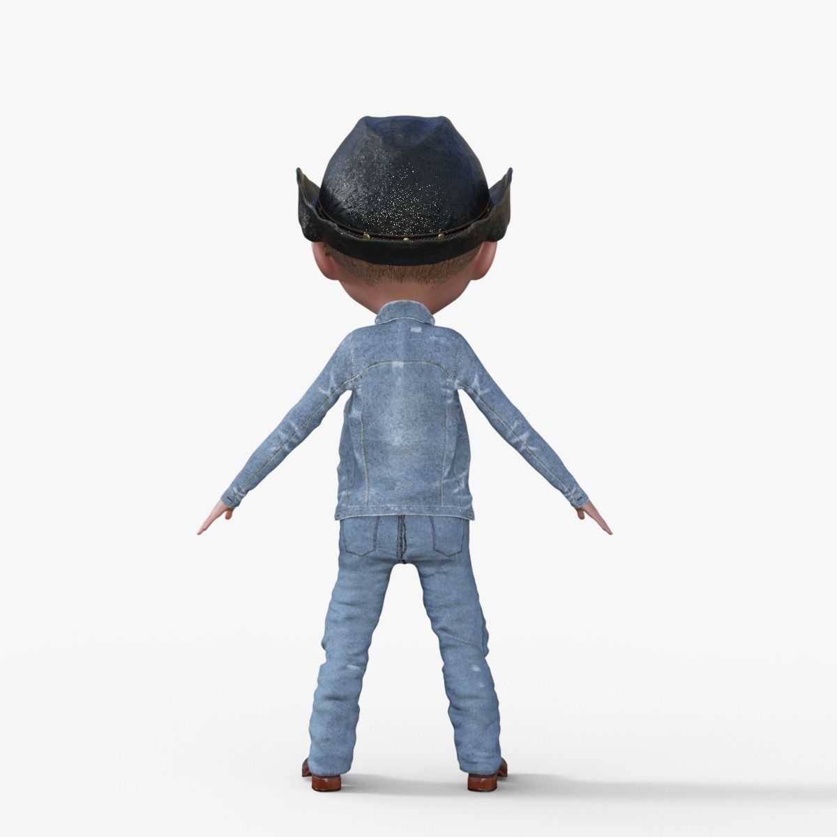 Cartoon Cowboy Rigged 3D model_14
