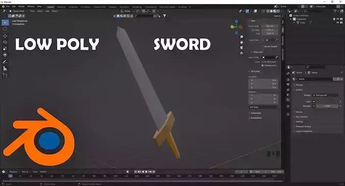 Low poly sword