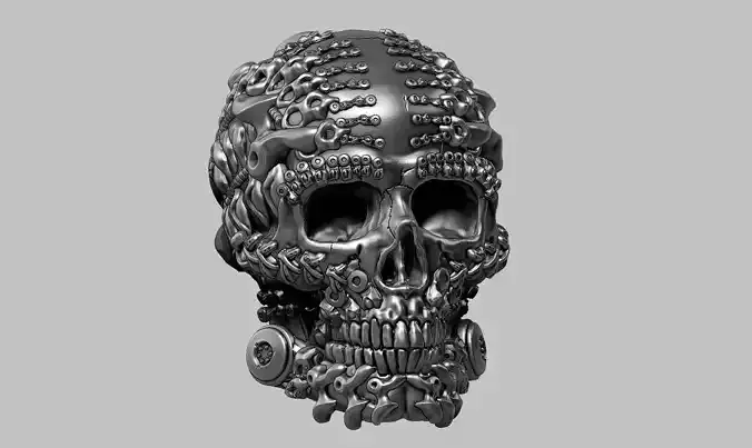 skull robot head a36 3D print model
