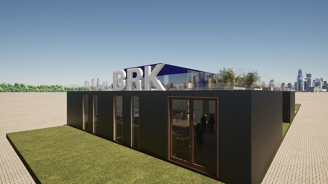 Containter House with bike shop  3D model