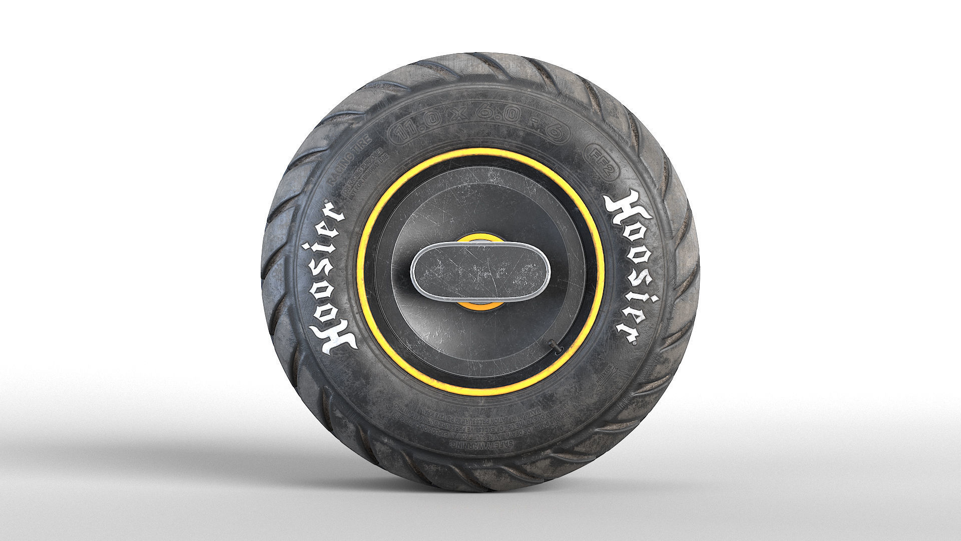 Dirty Hoosier Tire OneWheel 3D model CGTrader