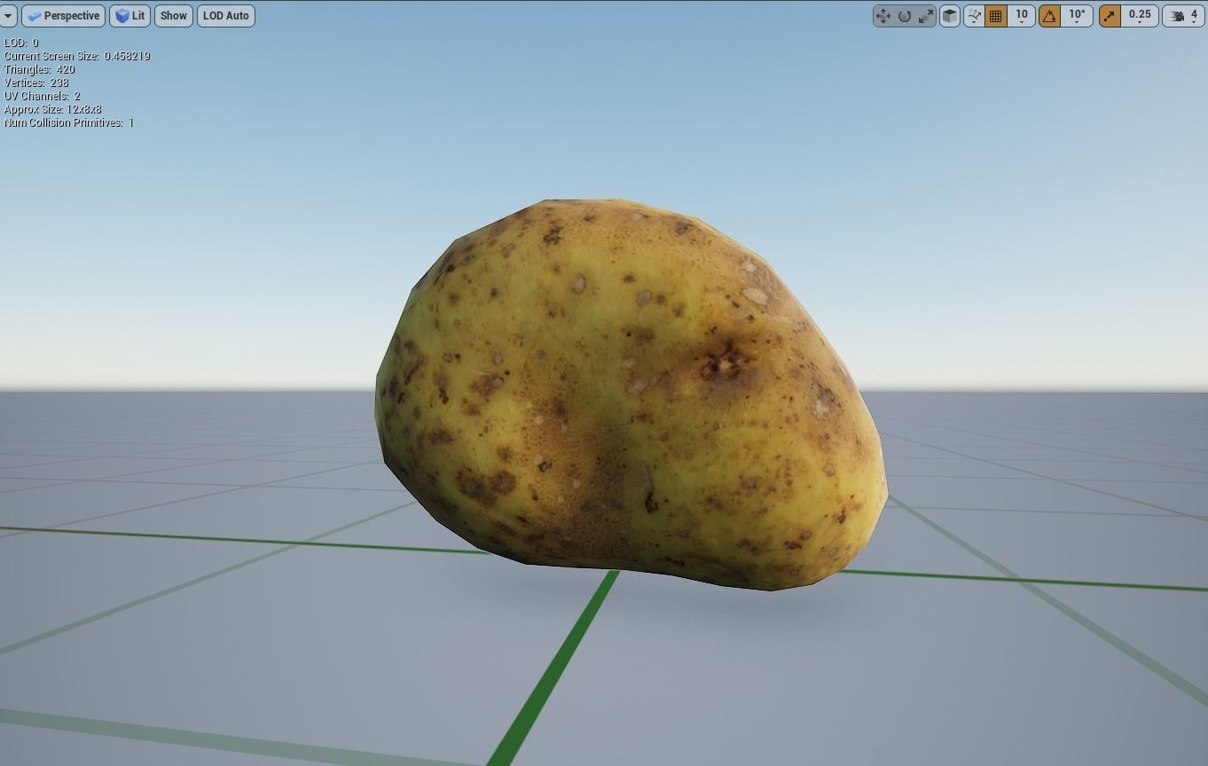 Potato Low-poly 3D model_14