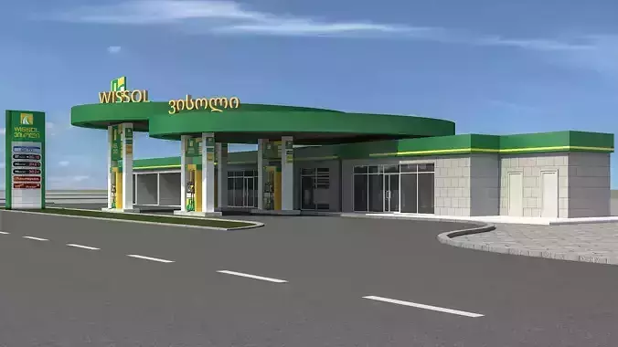 Gas Station 3D model 