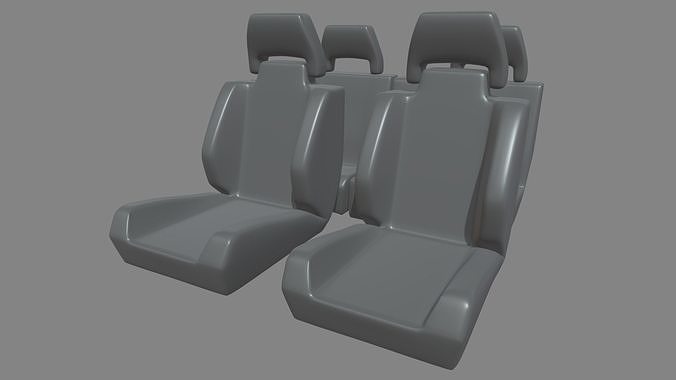 Car Seat 016 Low-poly 3D model