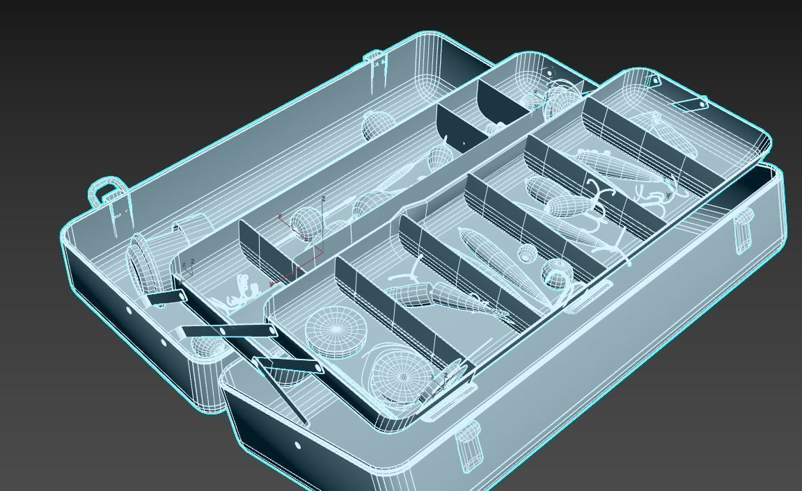 Old Fishing Tackle Box 3D model_10