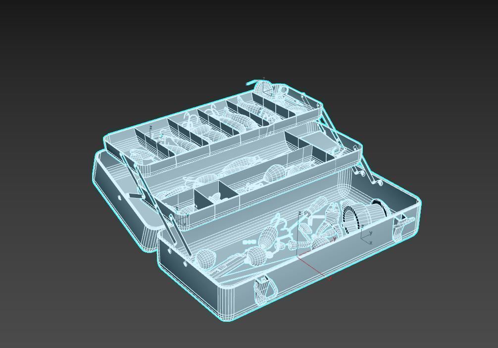 Old Fishing Tackle Box 3D model_8