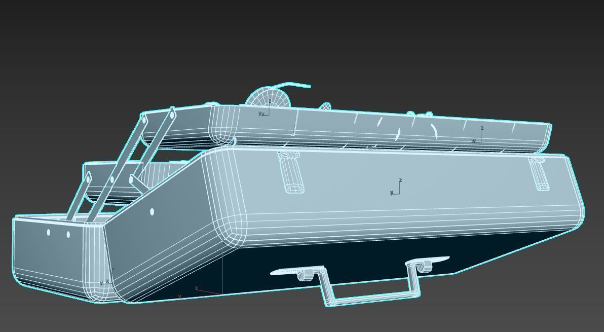 Old Fishing Tackle Box 3D model_9