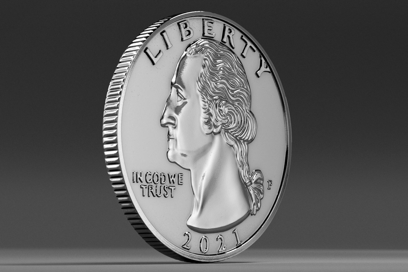 Quarter Dollar 3D model_12
