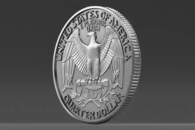 Quarter Dollar 3D model