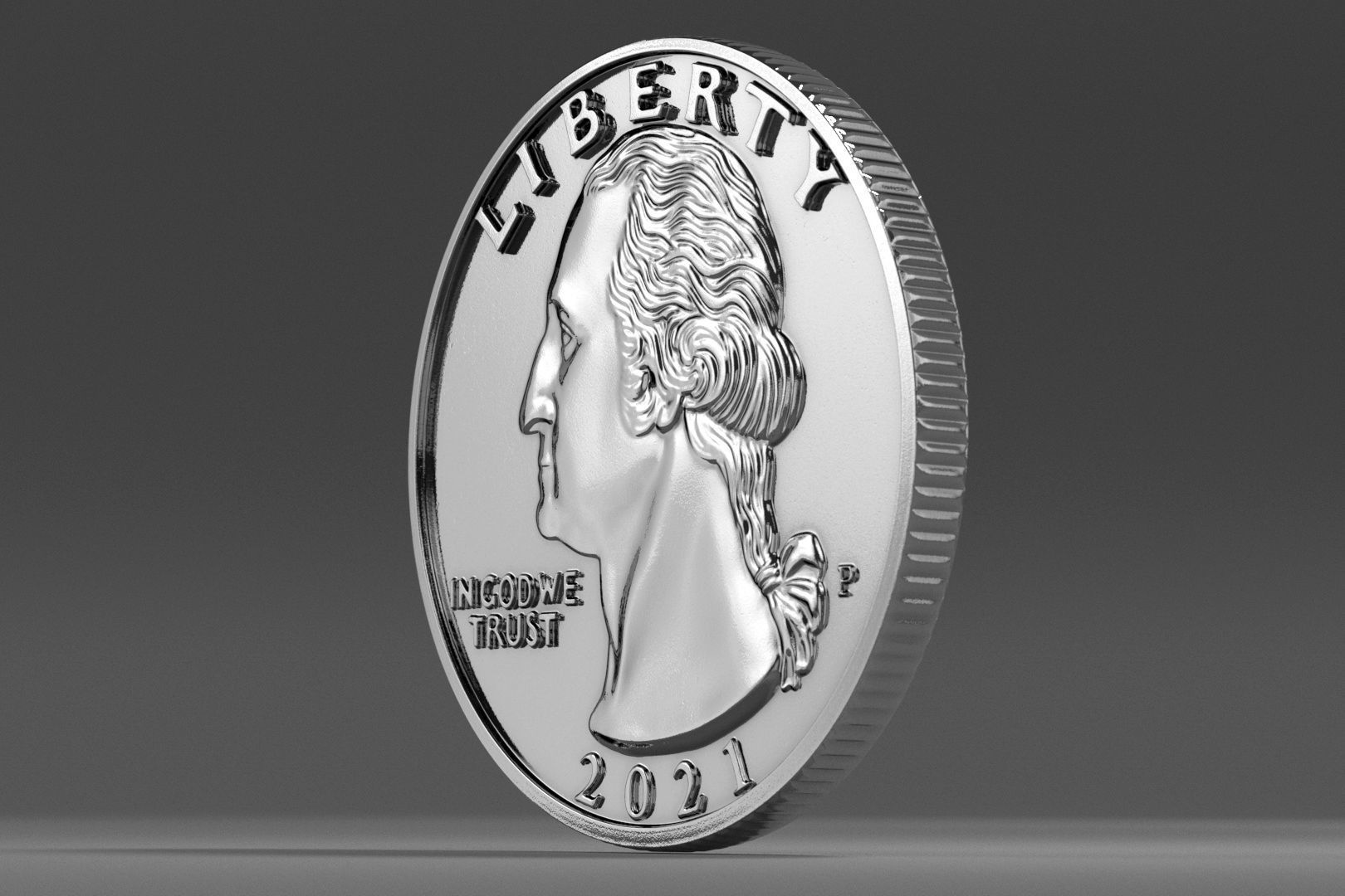 Quarter Dollar 3D model_9