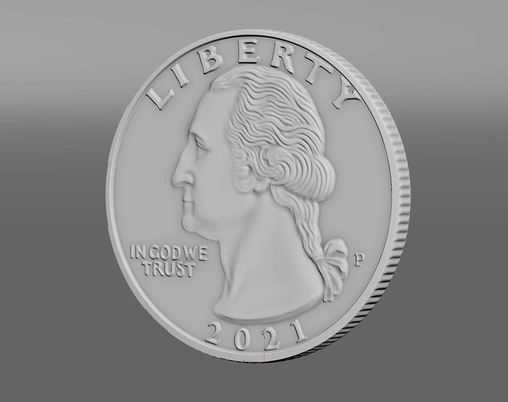 Quarter Dollar 3D model_16