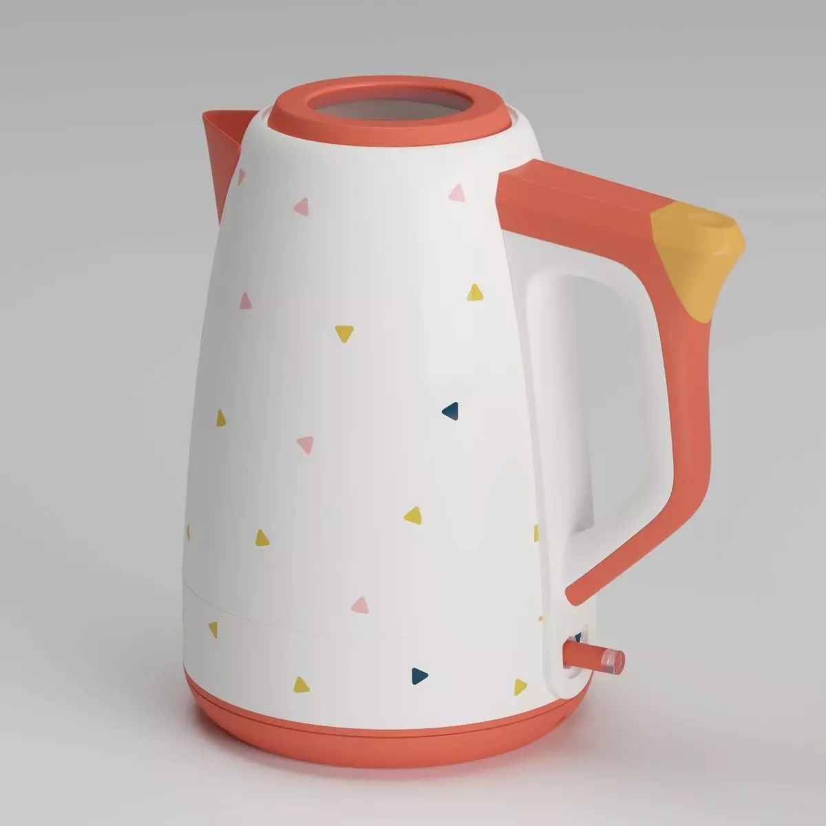 Kettle electric with triangles Low-poly 3D model