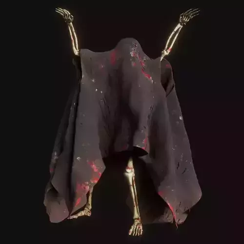 Halloween Skeleton bloody ghost pose
