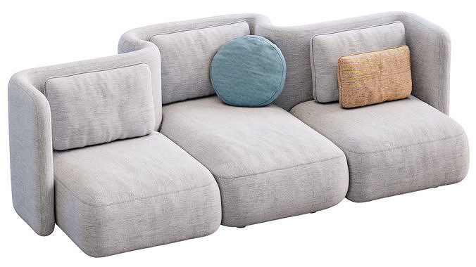 Sofa Gala By Saba 3D model 2