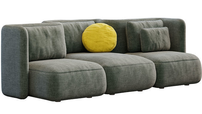 Sofa Gala By Saba 3D model 5