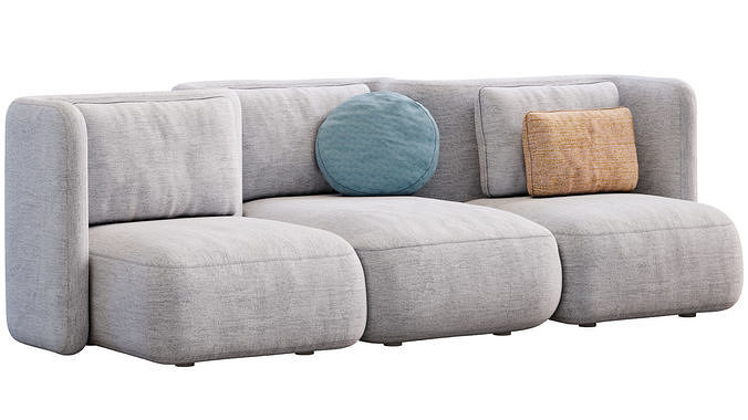 Sofa Gala By Saba 3D model 3
