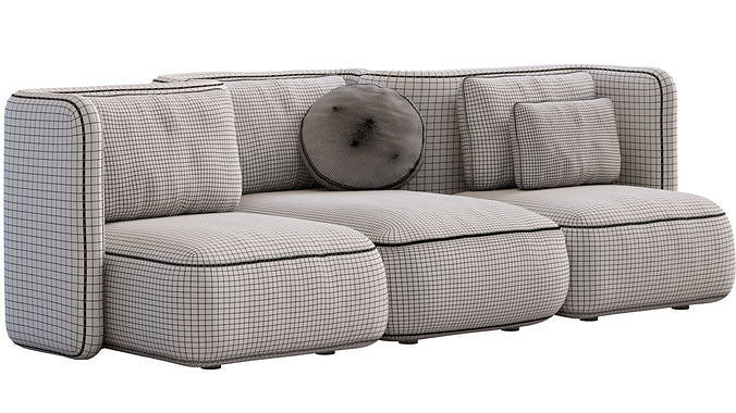 Sofa Gala By Saba 3D model 4
