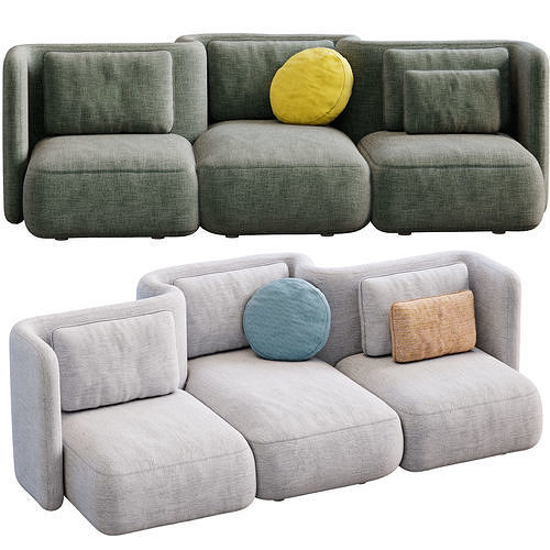 Sofa Gala By Saba 3D model 7