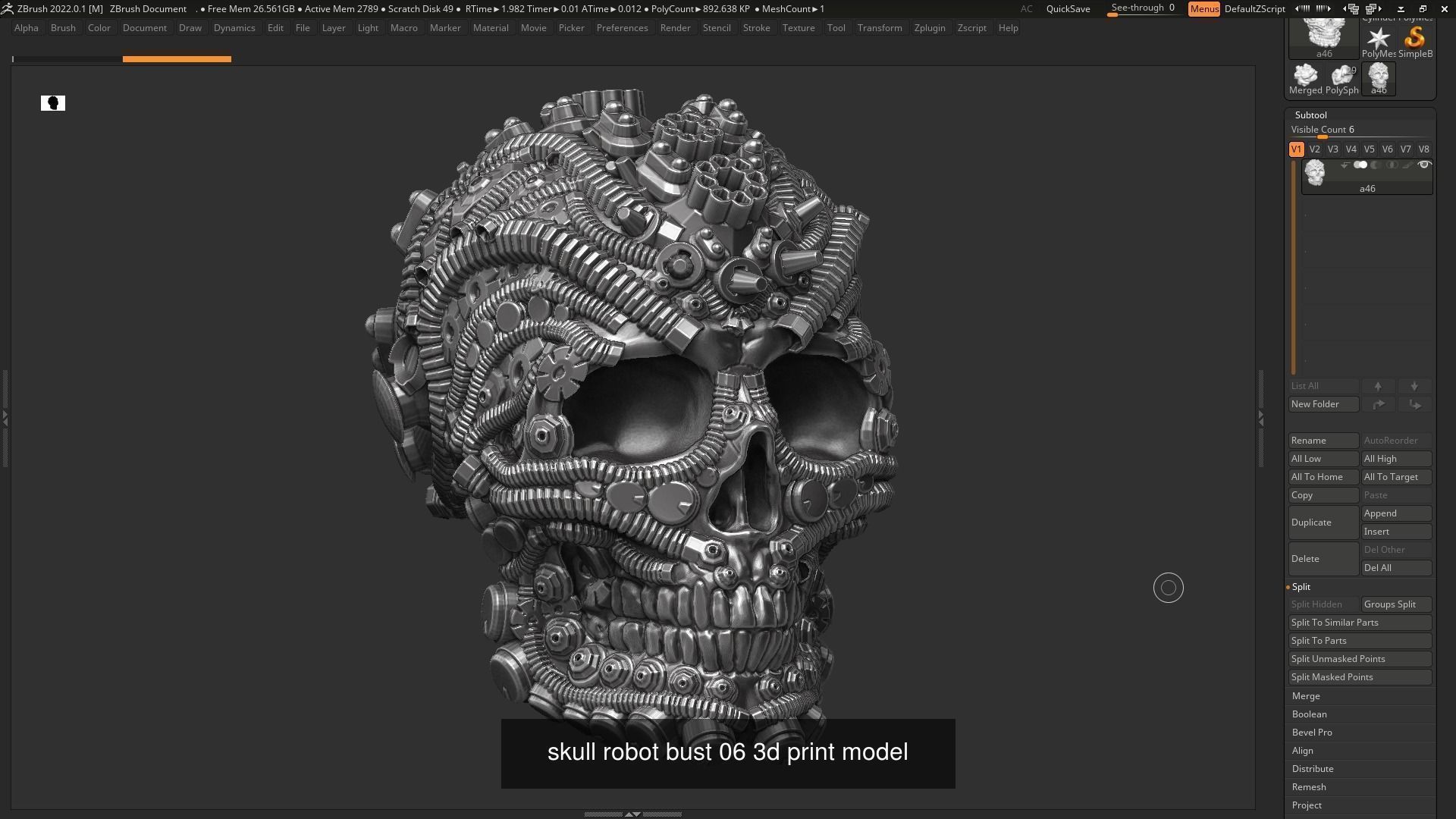 59 Skull ornament and robot design  3d print modelpackage 3D Model Collection_30