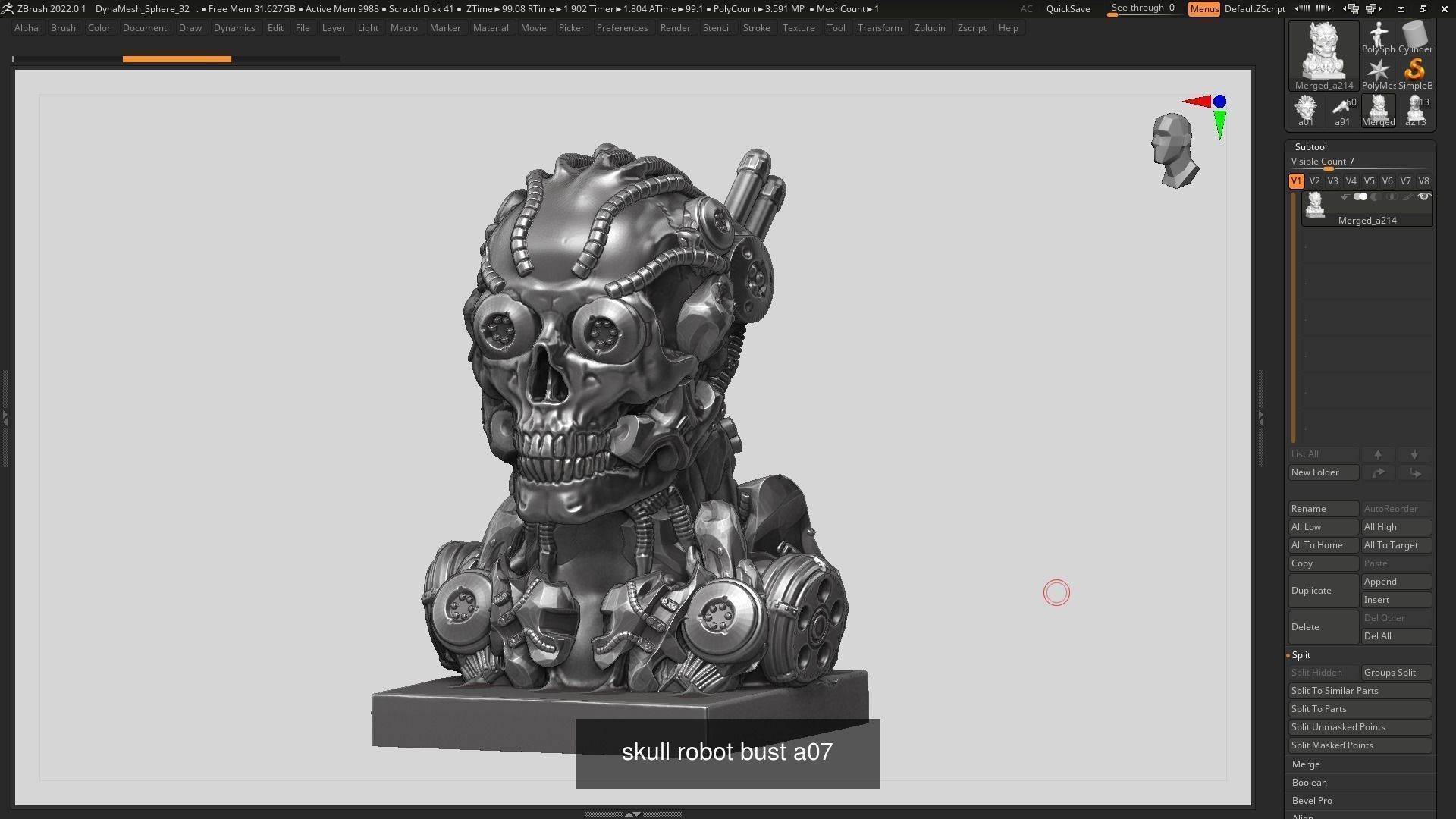 59 Skull ornament and robot design  3d print modelpackage 3D Model Collection_39