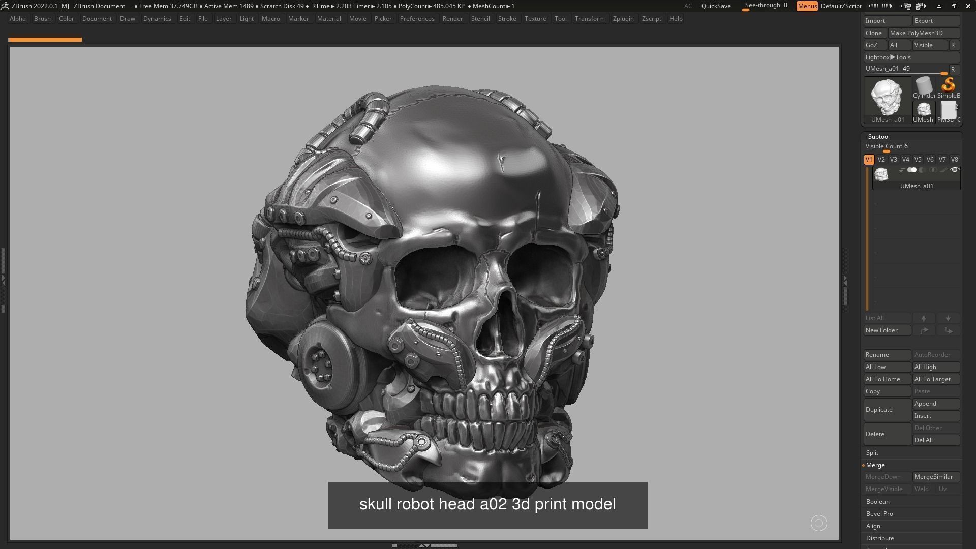 59 Skull ornament and robot design  3d print modelpackage 3D Model Collection_34