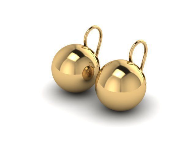 Earrings Sphere 3D print model_1