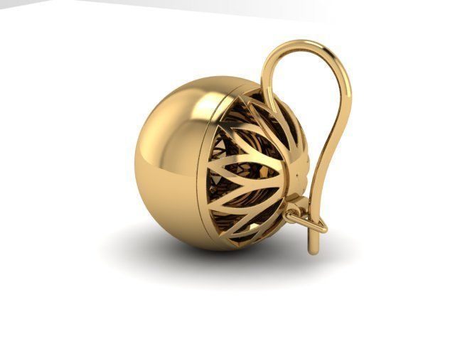 Earrings Sphere 3D print model_3