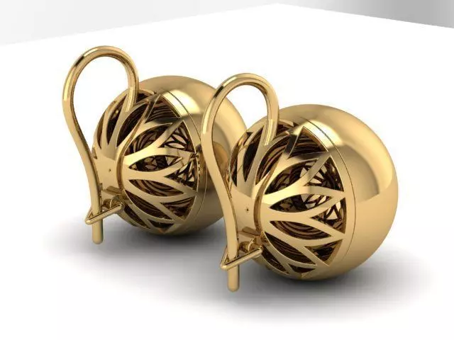 Earrings Sphere 3D print model_0