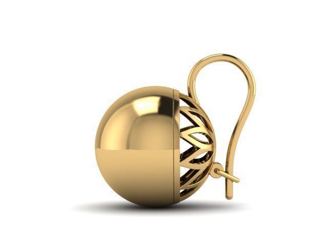 Earrings Sphere 3D print model_2