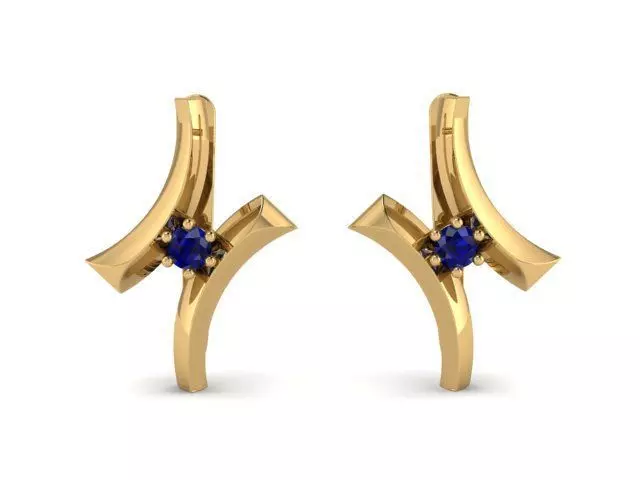 Earrings Sapphire 3D print model_0