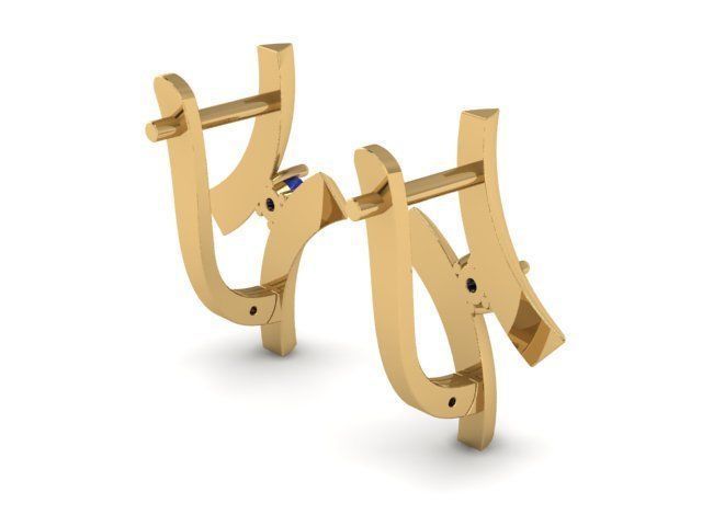 Earrings Sapphire 3D print model_2