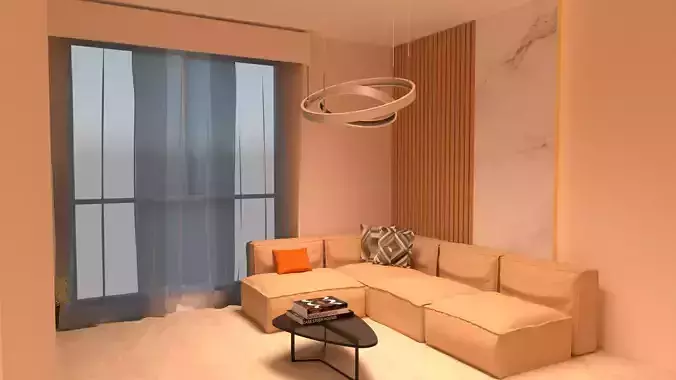 Living room interior 3D print model