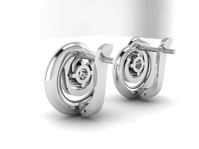 Earrings Diamond  3D print model_2