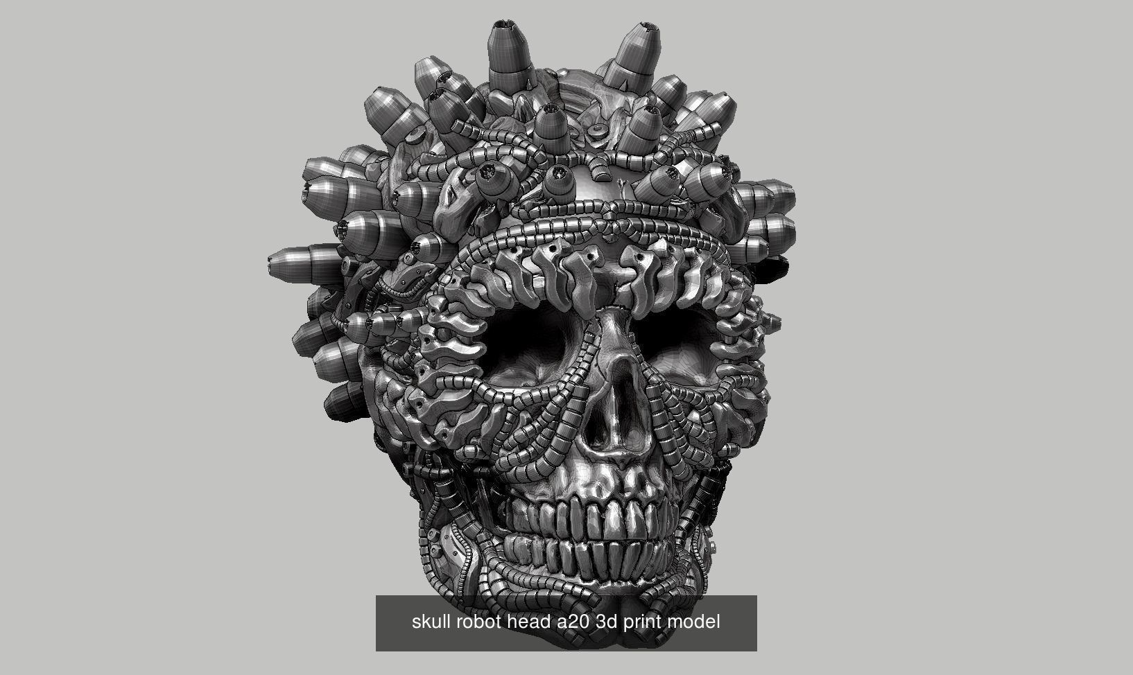 10 skull robot head and ornament skull 3d print model 3D Model Collection_4