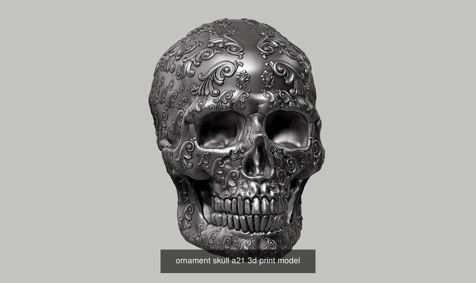 10 skull robot head and ornament skull 3d print model 3D Model Collection_2