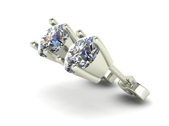 Earrings Diamond  3D print model_3