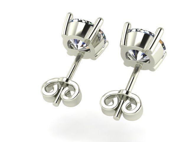 Earrings Diamond  3D print model_2