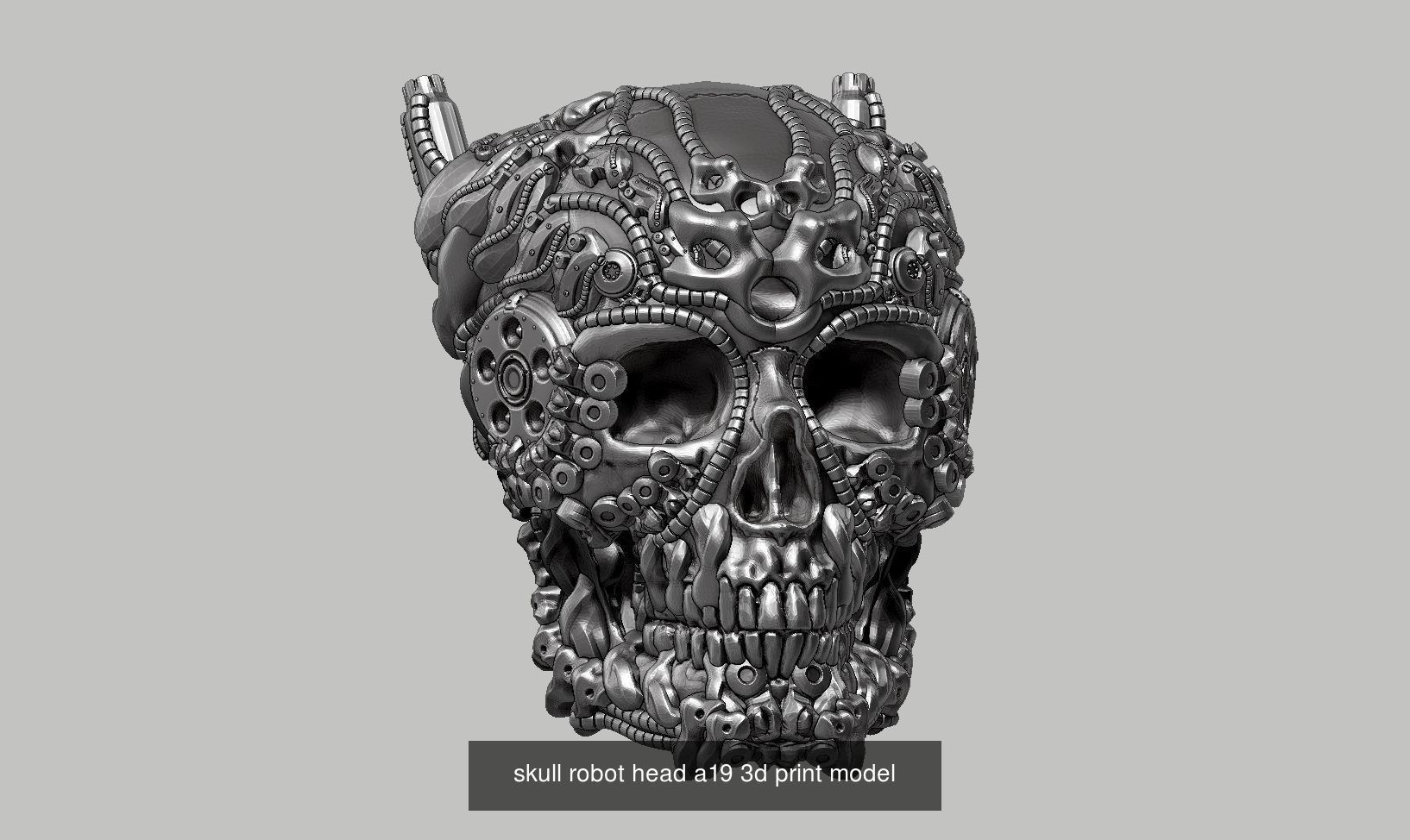10 skull robot head and ornament skull 3d print model 3D Model Collection_10