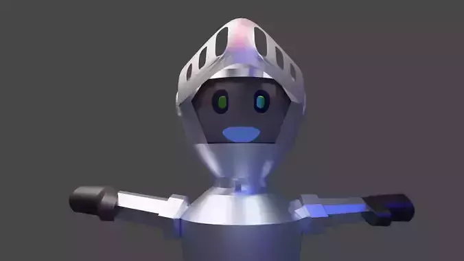 Personagem 3d robot wearing helmet 3D model