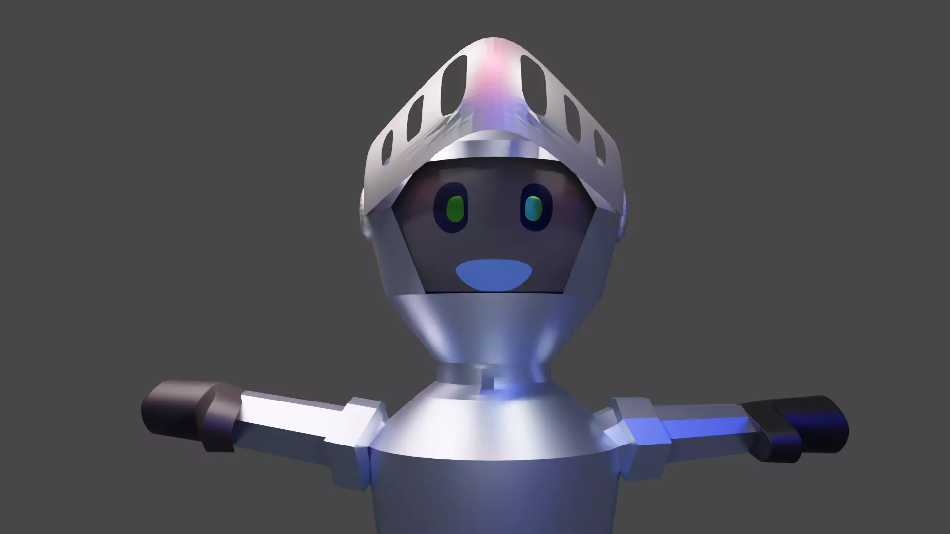 Personagem 3d robot wearing helmet 3D model_0