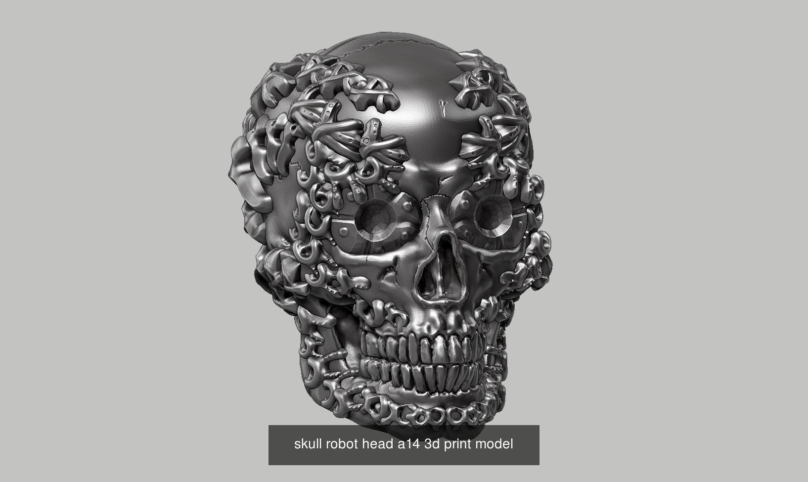 10 skull robot head and ornament skull 3d print model  3D Model Collection_10