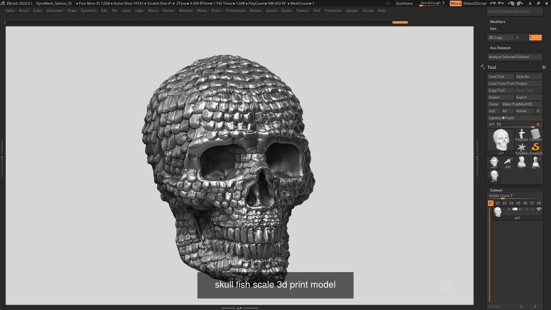 10 skull robot head and ornament skull 3d print model 3D Model Collection_16