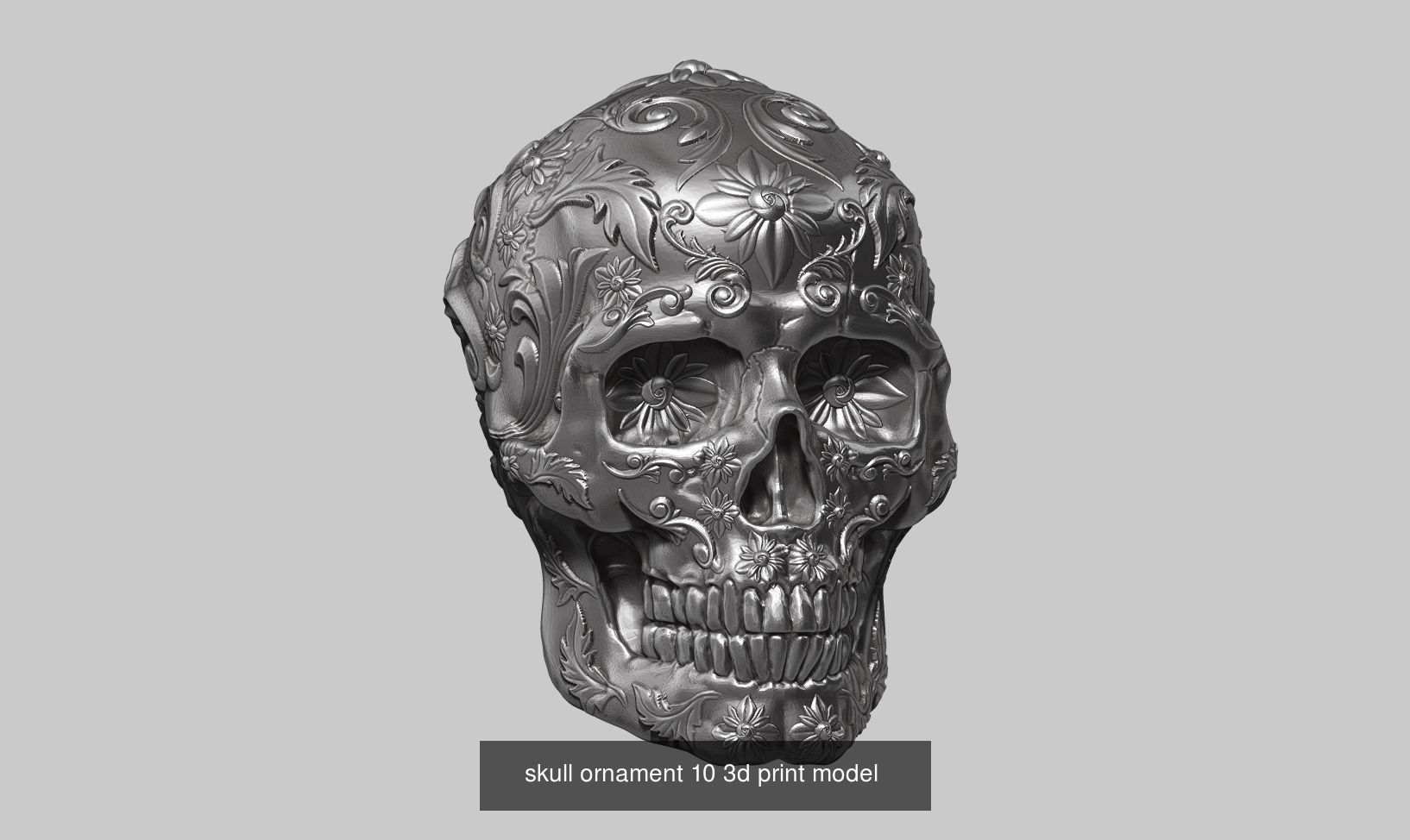 10 skull robot head and ornament skull 3d print model 3D Model Collection_13