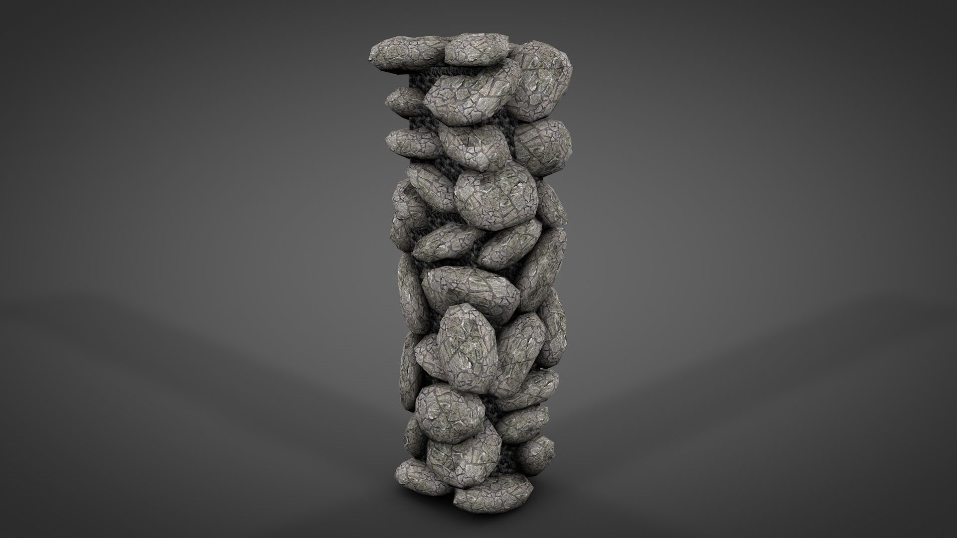 Stone Walls Low-poly 3D model_4