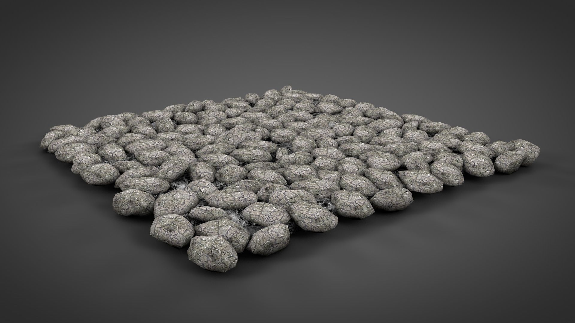 Stone Walls Low-poly 3D model_7